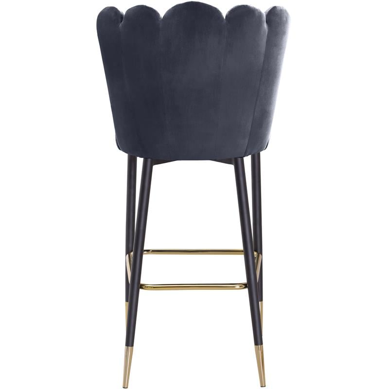 Meridian Furniture Lily Gray Velvet Stool (Set of 2)