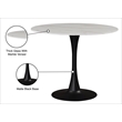 Meridian Furniture Holly Round Faux Marble Dining Table with Matte Black Base