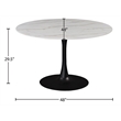 Meridian Furniture Holly Round Faux Marble Dining Table with Matte Black Base