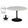 Meridian Furniture Holly Round Faux Marble Dining Table with Matte Black Base