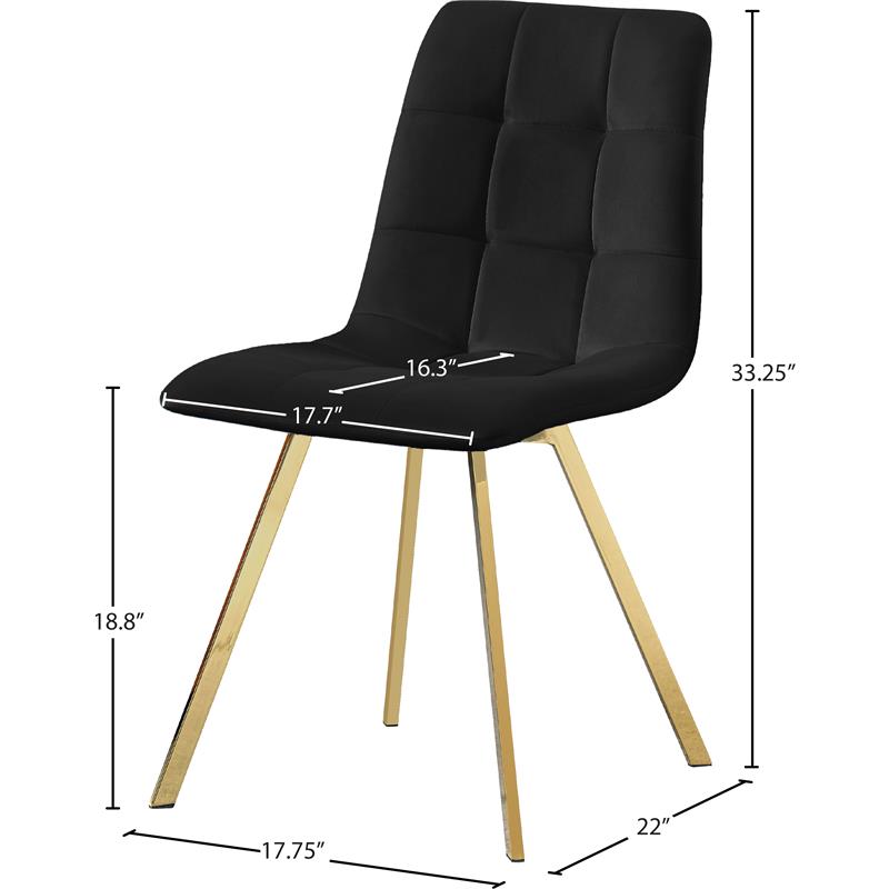 Meridian Furniture Annie Velvet Dining Chair - Gold Meridian Furniture Annie Velvet Dining Chair - Gold