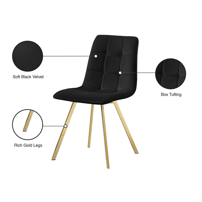Meridian Furniture Annie Velvet Dining Chair - Gold Meridian Furniture Annie Velvet Dining Chair - Gold