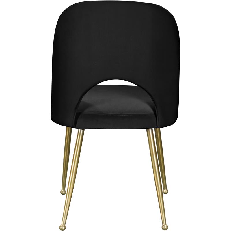 Meridian Furniture Logan Black Velvet Dining Chair (Set of 2)