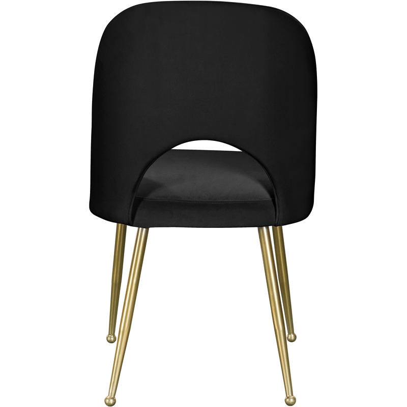 Meridian Furniture Logan Black Velvet Dining Chair (Set of 2)