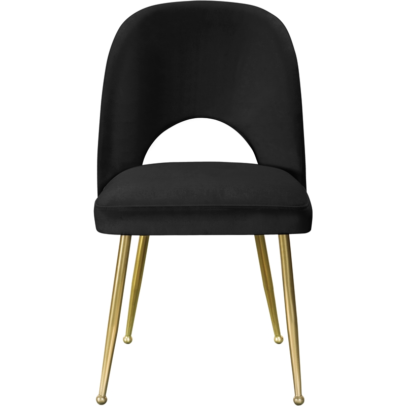 Meridian Furniture Logan Black Velvet Dining Chair (Set of 2)
