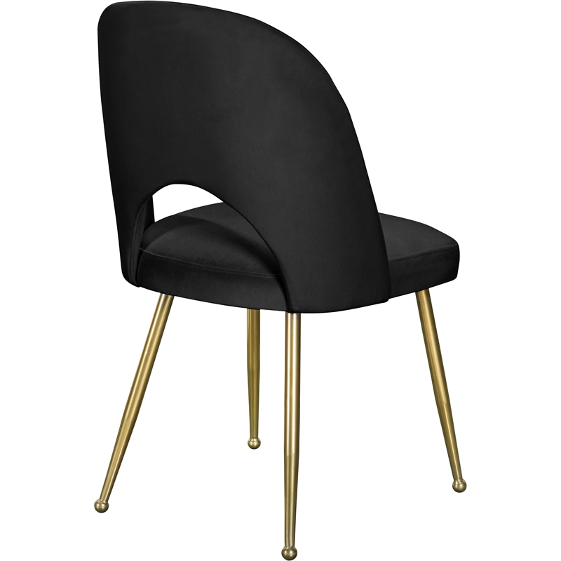 Meridian Furniture Logan Black Velvet Dining Chair (Set of 2)