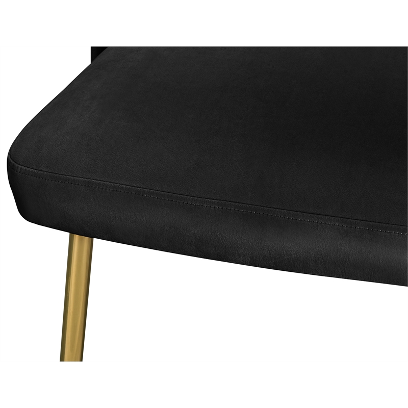 Meridian Furniture Logan Black Velvet Dining Chair (Set of 2)