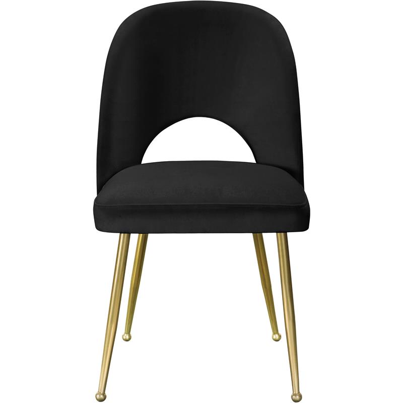 Meridian Furniture Logan Black Velvet Dining Chair (Set of 2)