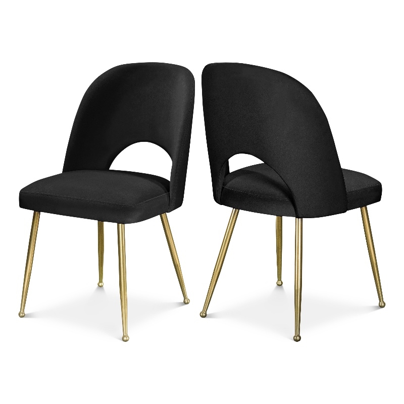 Meridian Furniture Logan Black Velvet Dining Chair (Set of 2)