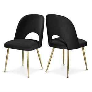 Meridian Furniture Logan Black Velvet Dining Chair (Set of 2)