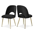 Meridian Furniture Logan Black Velvet Dining Chair (Set of 2)