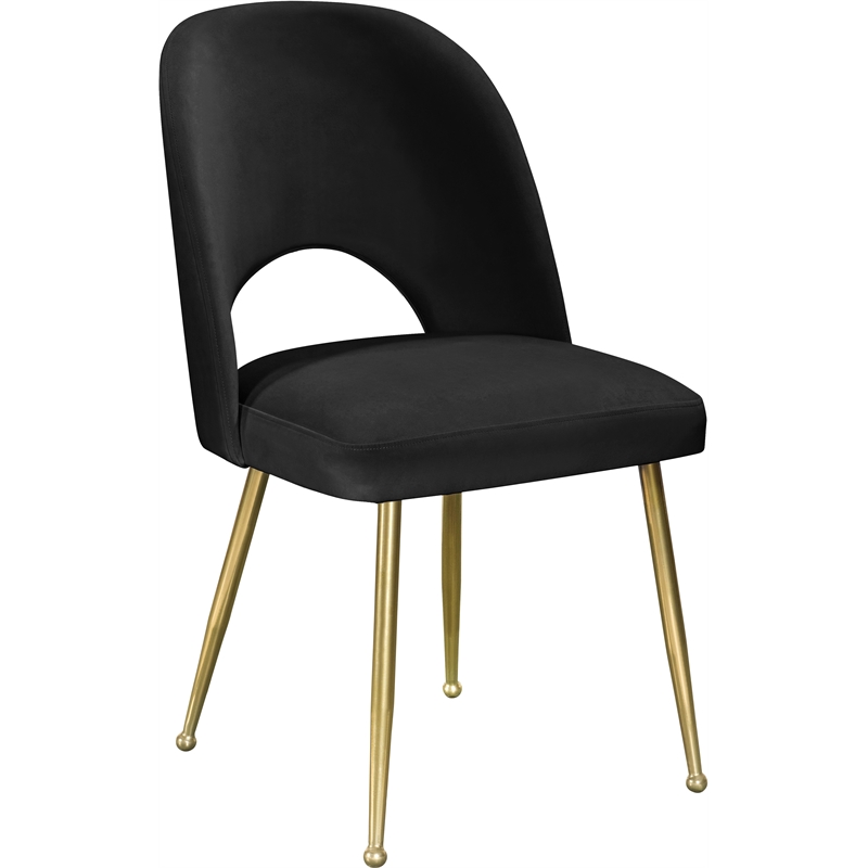 Meridian Furniture Logan Black Velvet Dining Chair (Set of 2)
