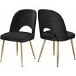 Meridian Furniture Logan Black Velvet Dining Chair (Set of 2)