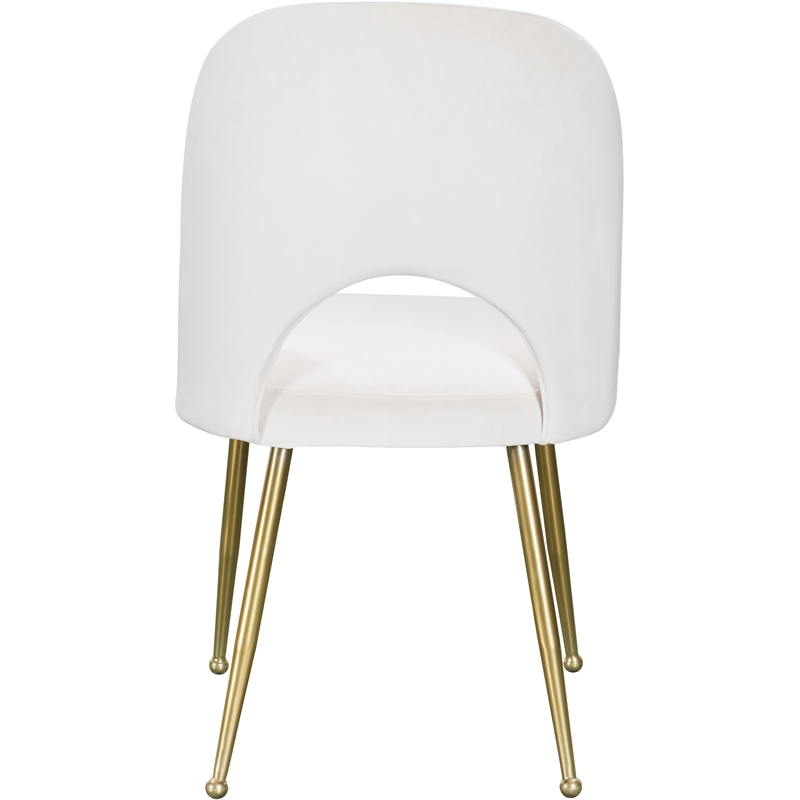 Meridian Furniture Logan Cream Velvet Dining Chair (Set of 2)