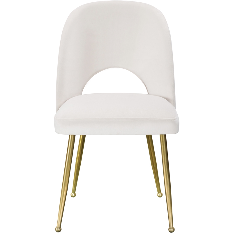 Meridian Furniture Logan Cream Velvet Dining Chair (Set of 2)