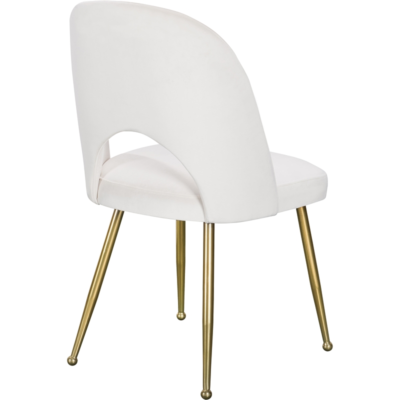 Meridian Furniture Logan Cream Velvet Dining Chair (Set of 2)