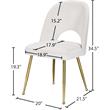 Meridian Furniture Logan Cream Velvet Dining Chair (Set of 2)