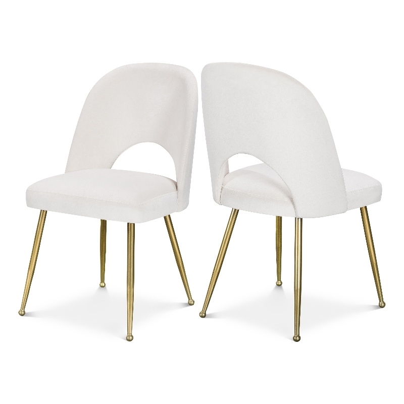 Meridian Furniture Logan Cream Velvet Dining Chair (Set of 2)