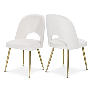 Meridian Furniture Logan Cream Velvet Dining Chair (Set of 2)