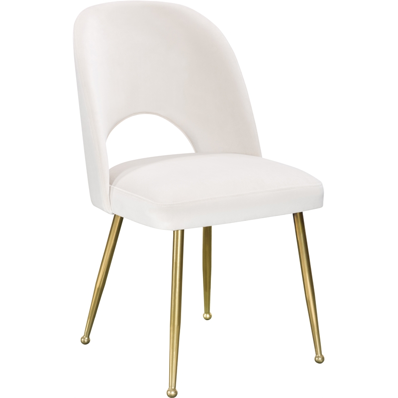 Meridian Furniture Logan Cream Velvet Dining Chair (Set of 2)