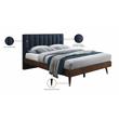 Meridian Furniture Vance Navy Durable Linen Fabric Queen Bed