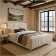 Meridian Furniture Zara Contemporary Cream Velvet Full Bed