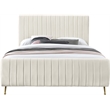 Meridian Furniture Zara Contemporary Cream Velvet Full Bed