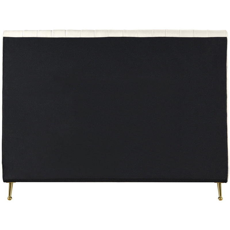 Meridian Furniture Zara Contemporary Cream Velvet King Bed