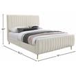Meridian Furniture Zara Contemporary Cream Velvet King Bed