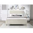Meridian Furniture Zara Contemporary Cream Velvet Queen Bed