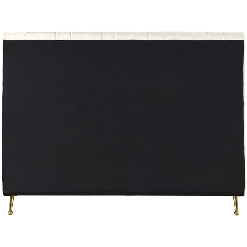 Meridian Furniture Zara Contemporary Cream Velvet Queen Bed