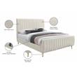 Meridian Furniture Zara Contemporary Cream Velvet Queen Bed