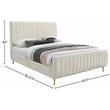 Meridian Furniture Zara Contemporary Cream Velvet Queen Bed
