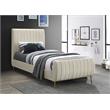 Meridian Furniture Zara Contemporary Cream Velvet Twin Bed