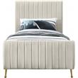 Meridian Furniture Zara Contemporary Cream Velvet Twin Bed