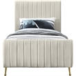 Meridian Furniture Zara Contemporary Cream Velvet Twin Bed