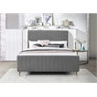 Meridian Furniture Zara Contemporary Gray Velvet Full Bed