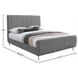 Meridian Furniture Zara Contemporary Gray Velvet Full Bed