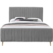 Meridian Furniture Zara Contemporary Gray Velvet Full Bed