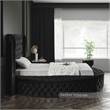 Meridian Furniture Luxus Black Velvet Twin Bed