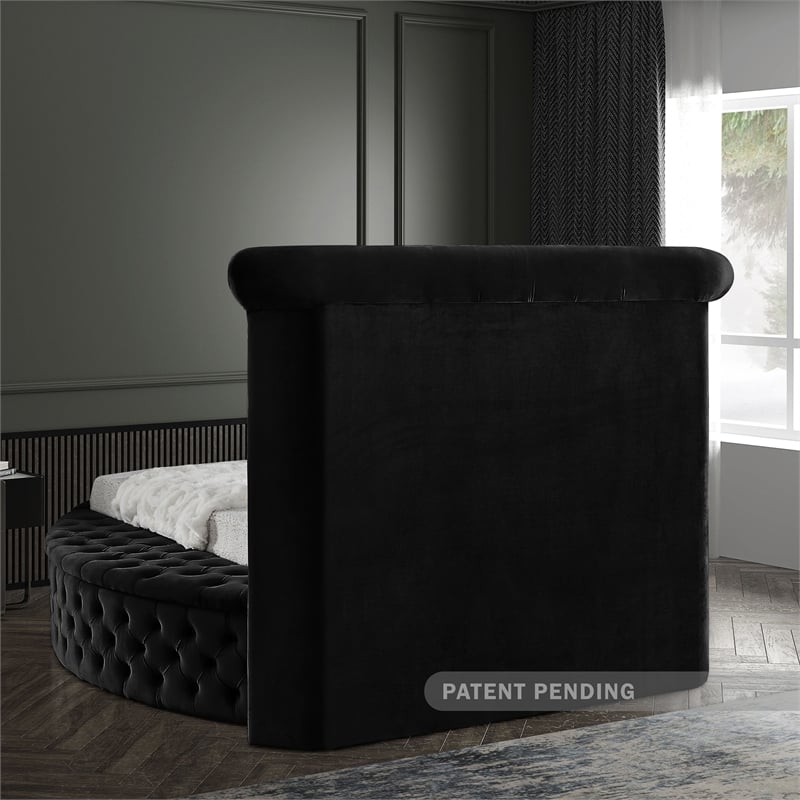 Meridian Furniture Luxus Black Velvet Twin Bed