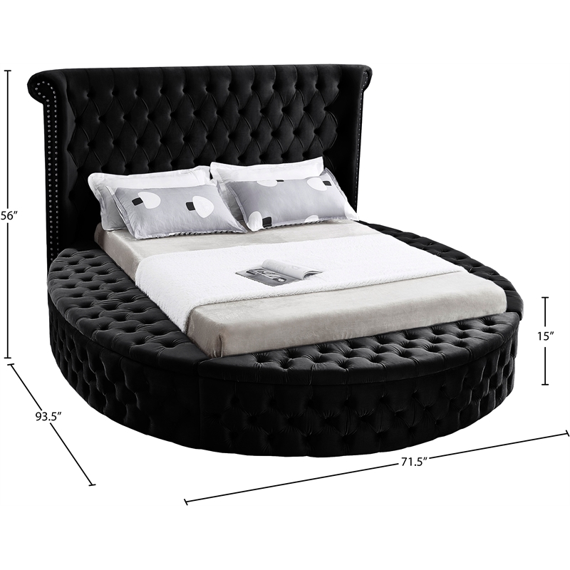 Meridian Furniture Luxus Black Velvet Twin Bed