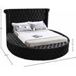 Meridian Furniture Luxus Black Velvet Twin Bed