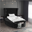 Meridian Furniture Luxus Black Velvet Twin Bed