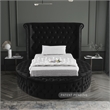 Meridian Furniture Luxus Black Velvet Twin Bed