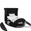 Meridian Furniture Luxus Black Velvet Twin Bed