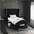 Meridian Furniture Luxus Black Velvet Twin Bed
