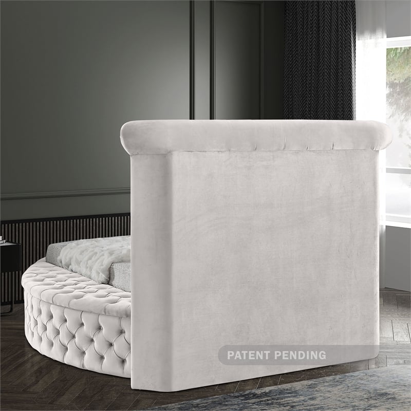 Meridian Furniture Luxus Cream Velvet Twin Bed