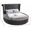 Meridian Furniture Luxus Modern Gray Velvet King Bed
