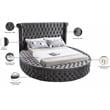 Meridian Furniture Luxus Modern Gray Velvet King Bed